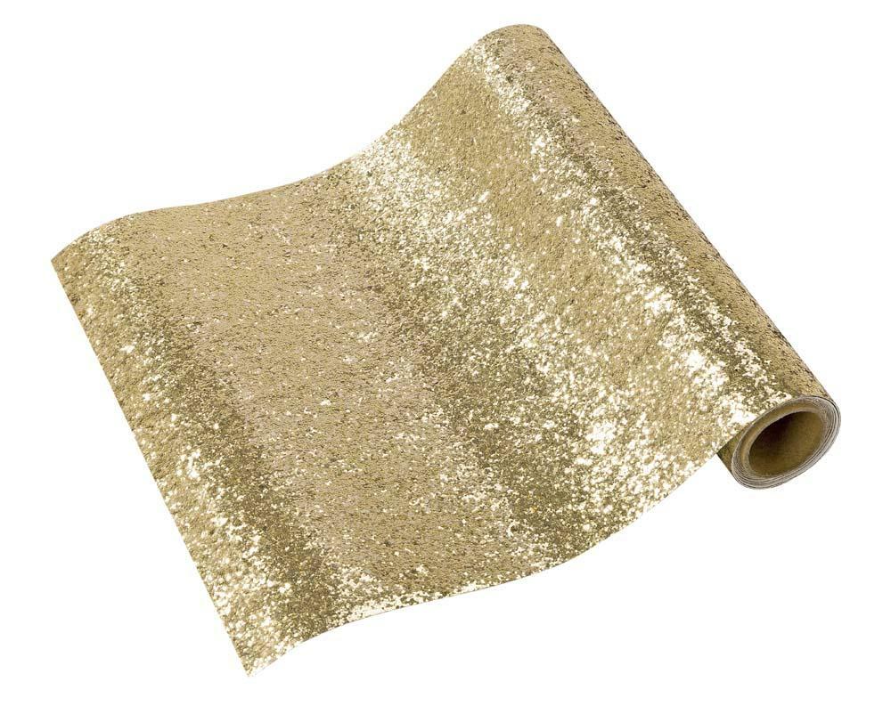 Christmas Table Cover or Runner Botanical Holly Festive Glitter Damask - Luxe Gold Glitter Table Runner