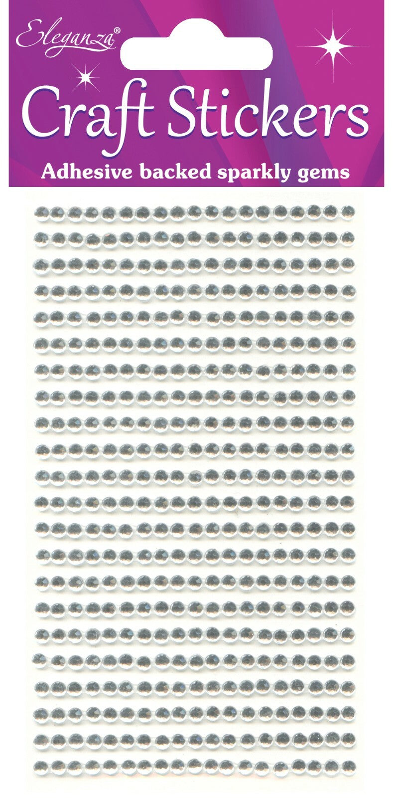 3D Stickers Craft Pearl Dots Sparkly Glitter Gem Craft Card Craft Self Adhesive - 3mm Clear/Silver (418 gems)