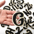 Black Chenille Patch Letter Patches Iron on Sew on Alphabet Embroidery Customise