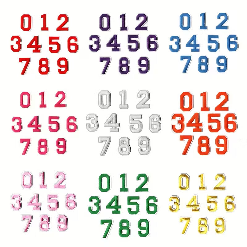 Number Patch Iron or Sew on Numbers Varsity Patches Customise Clothing 4cm