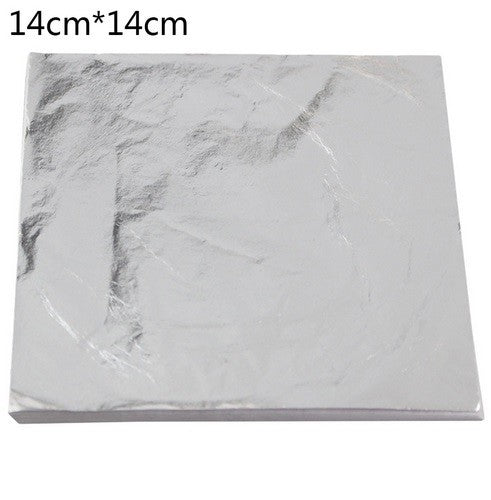 100 Sheets Rose Gold Silver Copper Leaf Foil Gilding Decoupage 14x14cm