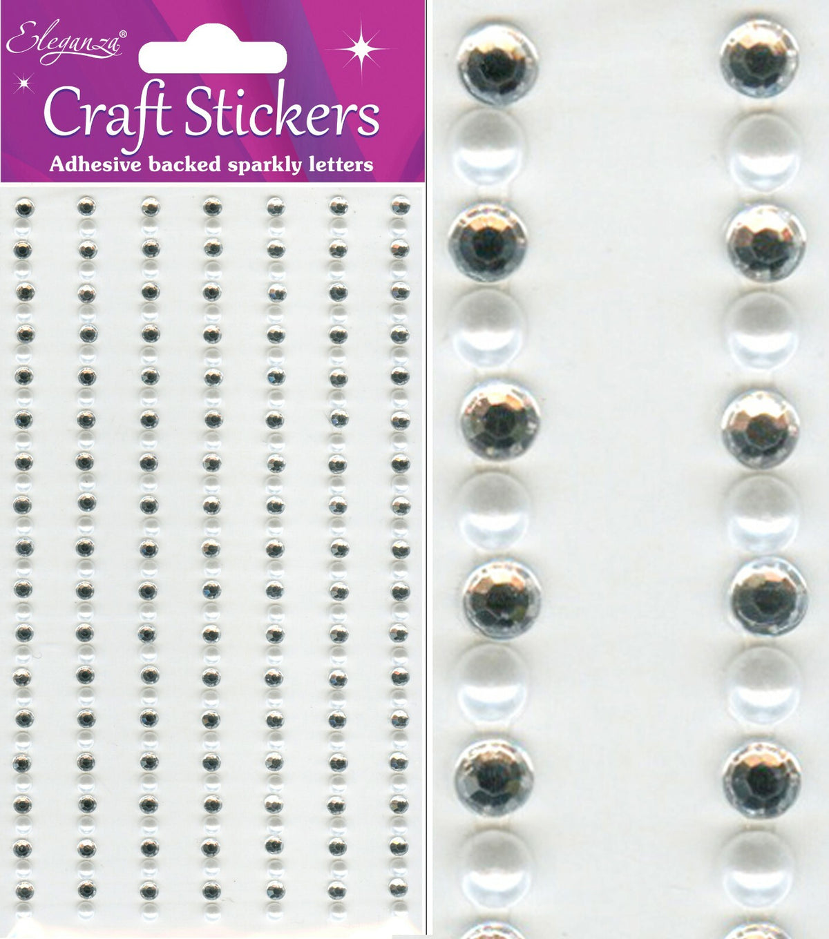 Self Adhesive Stickers Diamante Embellishments Rhinestone Wedding Card Scrapbook - 4mm Diamond/Pearl x 238pcs Per Sheet