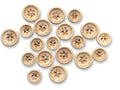 Natural Wooden Cats Paw Prints Hearts Buttons 2 Hole 20mm & 25mm Cat Button