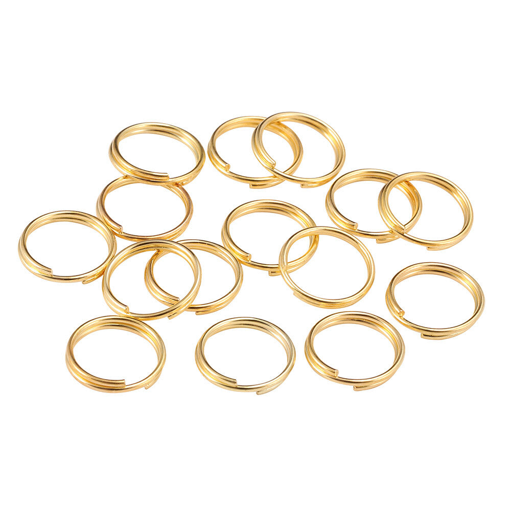 10mm Gold Keyring Split Rings Key Chain Link Jewellery Craft Links