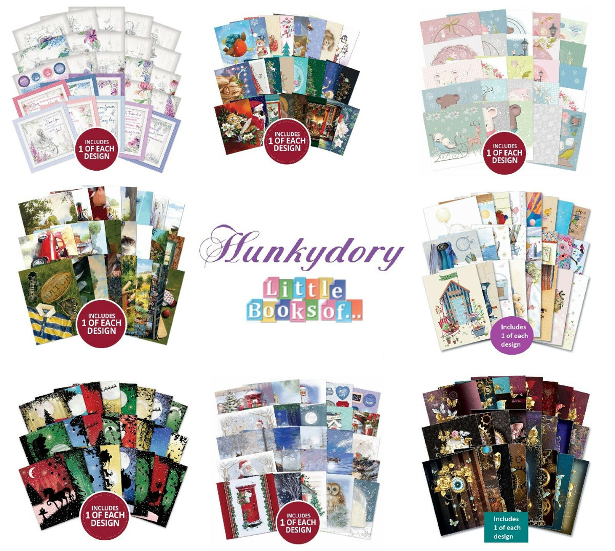 Hunkydory Little Books 20/24/25 Pack - Christmas Birthday Card Making Scrapbook