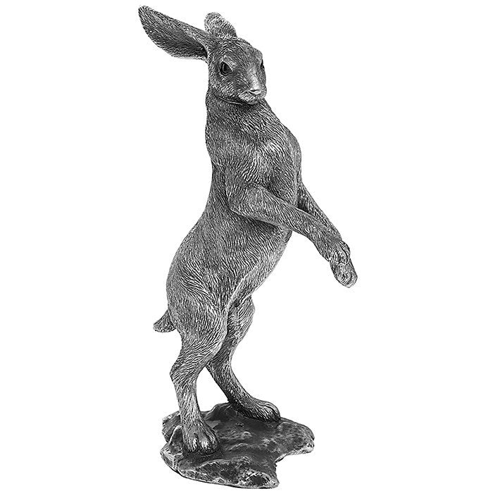 Bronze or Silver Hare Rabbit Wildlife Animal Ornament Gift Leonardo Reflections - Silver Standing