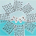1 Sheet of 3D Nail Art Lace Stickers Decals Transfers Flowers Black White - Black/Black & Silver