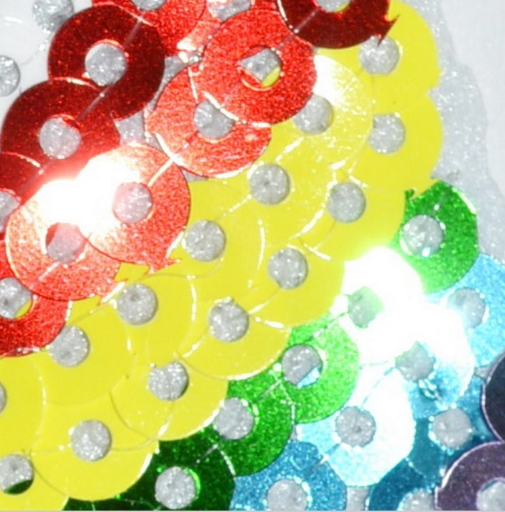 Rainbow Sequin Unicorn Iron or Sew on Patch Applique Customise Cute Sequins