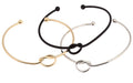 Rose Silver Black Gold Infinity Valentine Friendship Knot Bangle Bracelet