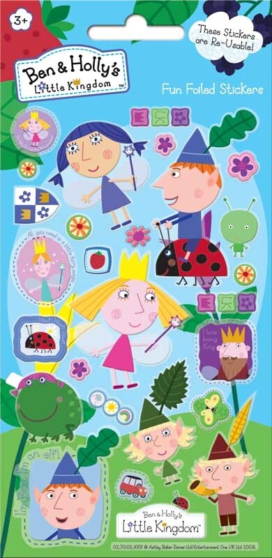 Foiled Re-usable Children's Character Stickers Party Loot Bag Fillers Craft Gift - Ben & Hollys Little Kingdom