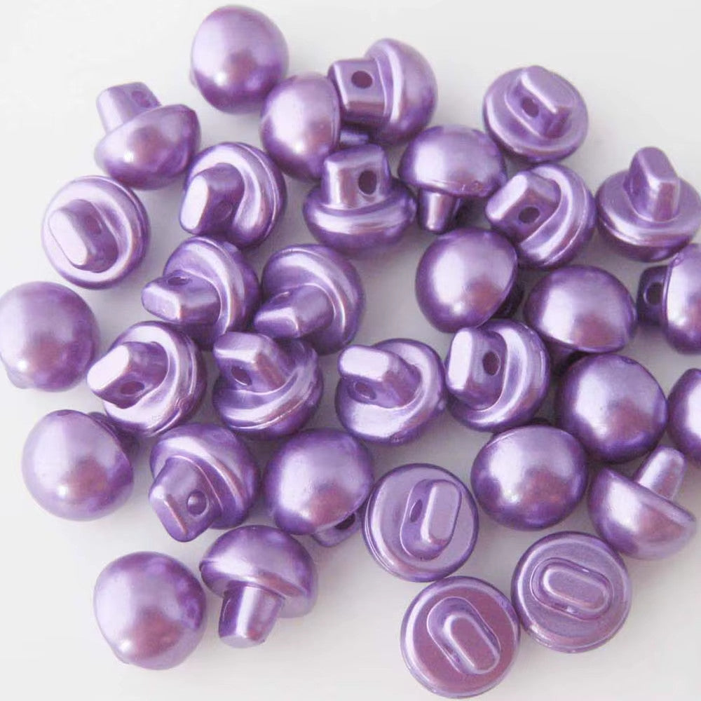 Buttons Half Pearl Shank Mushroom Button Side Shank 10mm - Purple