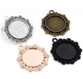 Round Cabochon Cameo Settings Charm Craft 35x32mm Tray For 20mm Jewellery Making