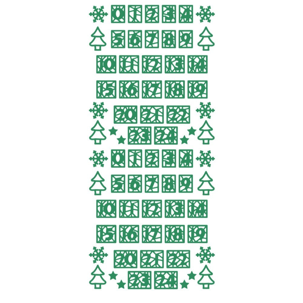 Christmas Peel Off Sticker Snowflake Star Santa Reindeer Snowman Craft Stickers - Advent Mirror Green (1.4105)