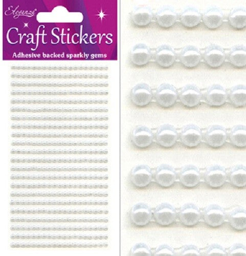 3D Stickers Pearl Dots Sparkly Glitter Gem Card Craft Wedding Self Adhesive - 3mm White (418 gems)