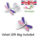 925 Sterling Silver Dragonfly Stud Earrings Kawaii Harajuku Gift Dragon Fly