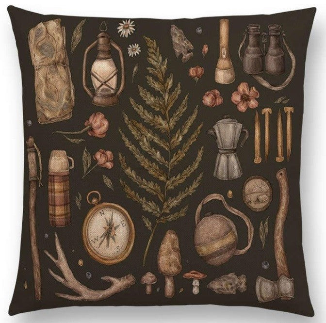 Vintage Design Animal Gems Minerals Floral Nature Plant Cushion Covers 17" x 17" - Mixed Design 1