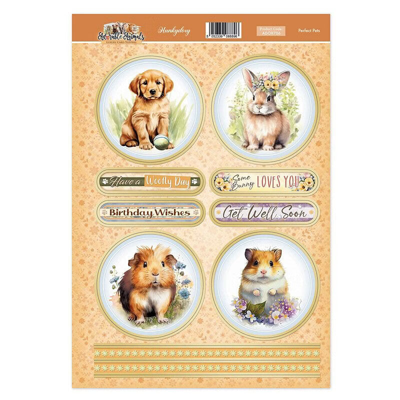 Hunkydory Greeting & Birthday Card Topper Making Kits Luxury Toppers for Cards - Perfect Pets