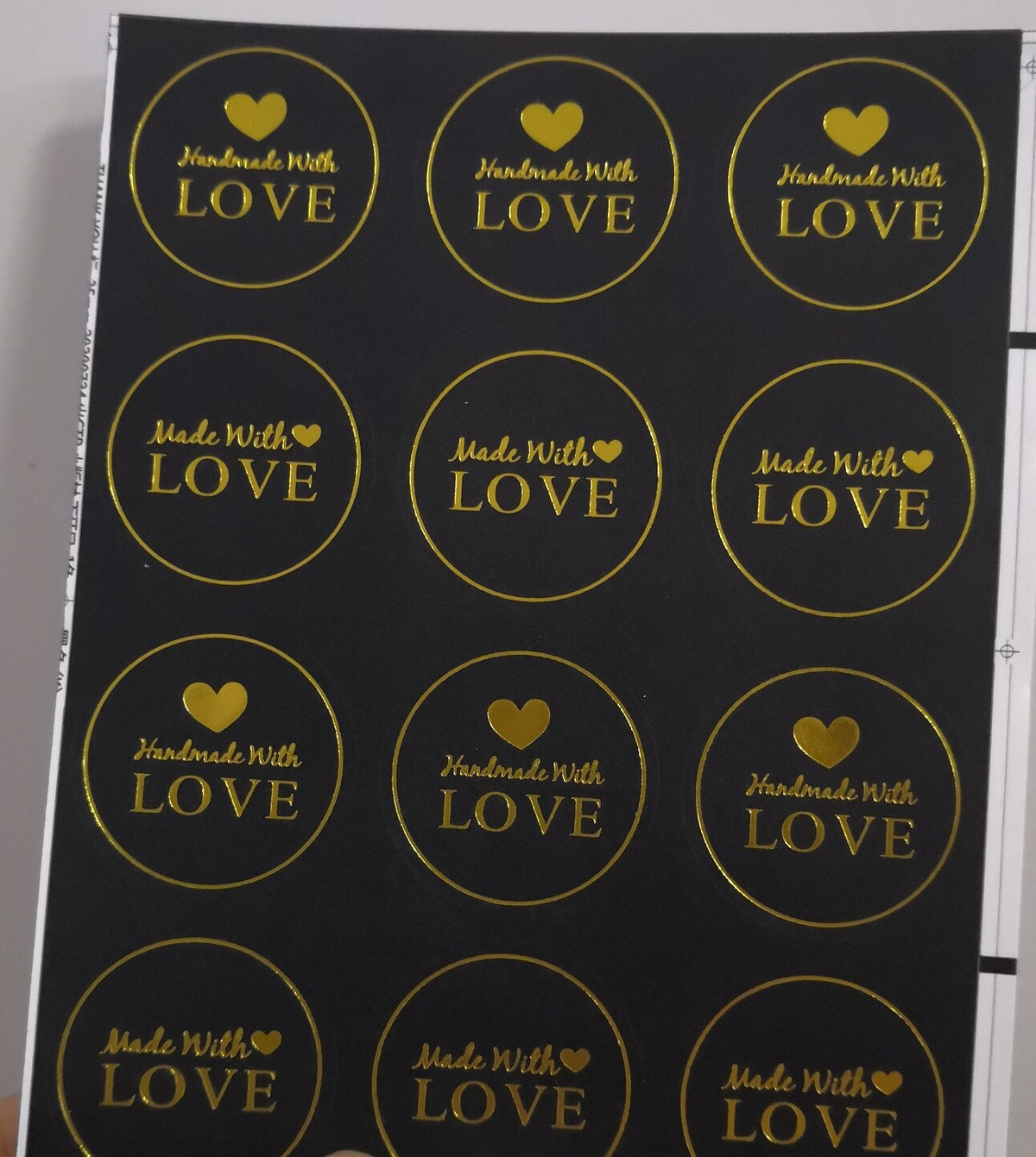 Round Labels Hand made with love Mixed Gift Craft Stickers Thank You Sticker