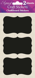 Self Adhesive Chalkboard Stickers Blackboard Labels Heart Rectangle Oval - Ornate Rectangle 90mm x 55mm - 6pcs