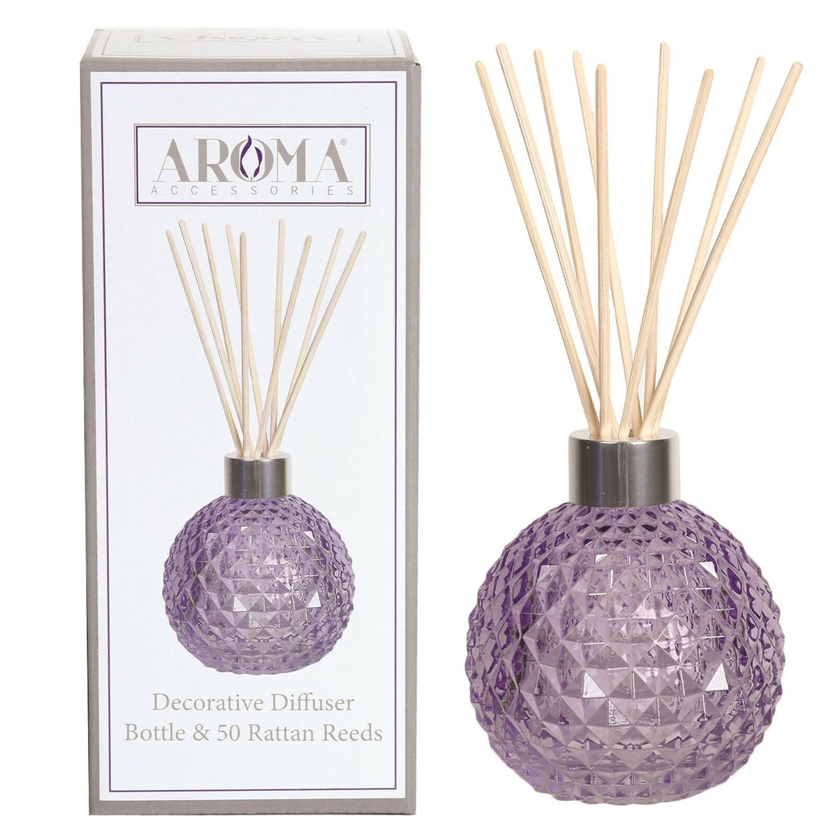 Woodbridge Glass Reed Diffuser / or a Refill 200ml & 500ml Refills - Lilac Lustre Glass Reed Diffuser & 50 Rattan Reeds