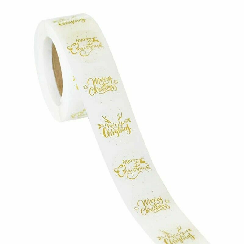 Merry Christmas Clear Happy Xmas Labels Stickers Gift Craft Sticker 2.5cm