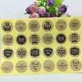 Round Paper Labels Thank you Made with Love Gift Food Craft Stickers Mixed Sheet
