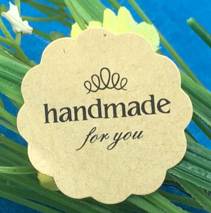 Round Paper Labels 'Handmade for You' Gift Food Paper Craft Sticker 3cm