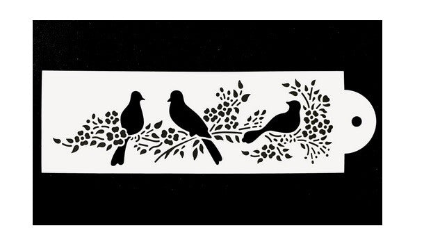 Cake Stencil Border Lace Regency Flower Victorian Damask Animal Print Safari - Birds 1 Piece