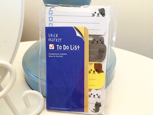 To Do List Sticky Index Tab Notes Memo Cat Dog Panda Rabbit Adhesive Pad Label - Cat