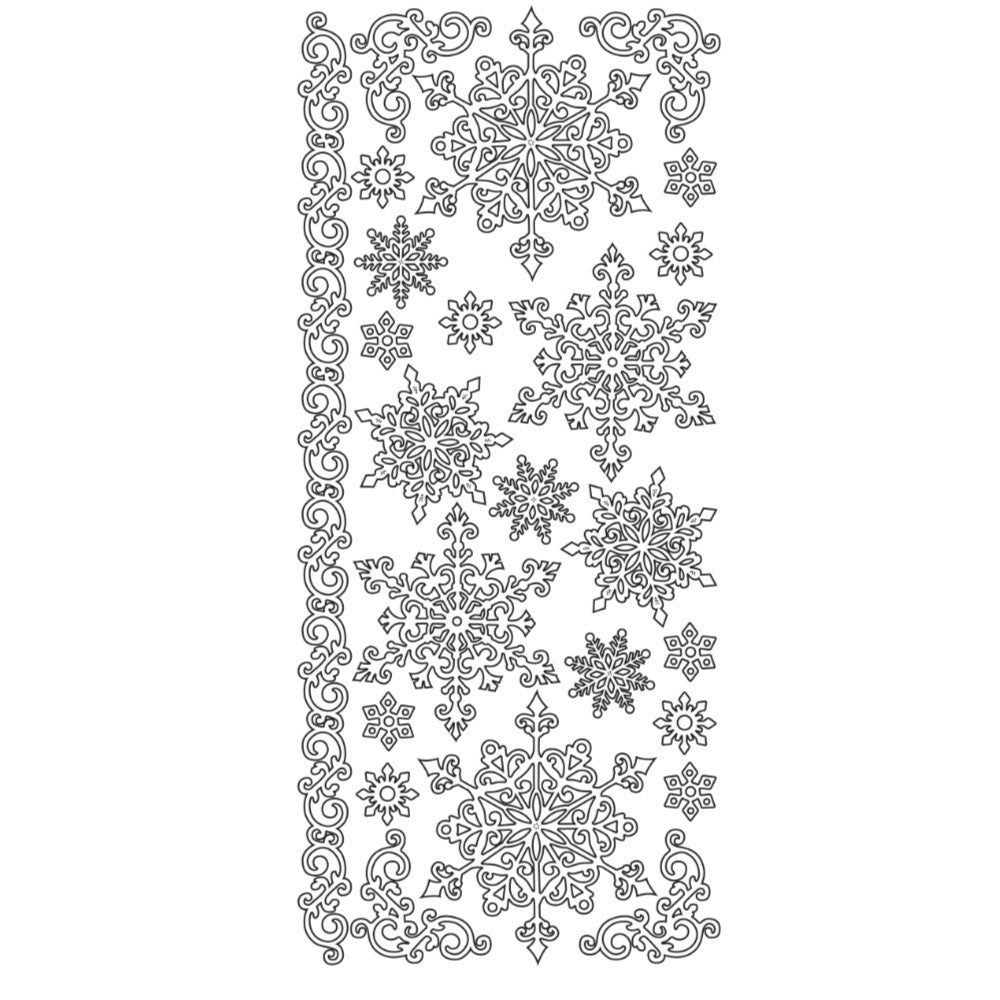 Christmas Peel Off Sticker Snowflake Star Santa Reindeer Snowman Craft Stickers - Snowflakes White (217712)