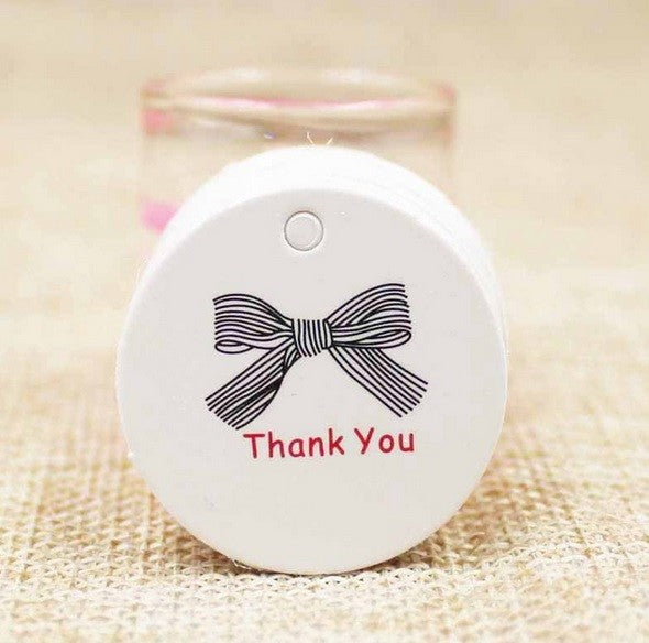 Craft Paper Tags 'Handmade with Love' & 'Thank You' Hand Made Mini Gift Tags - 4