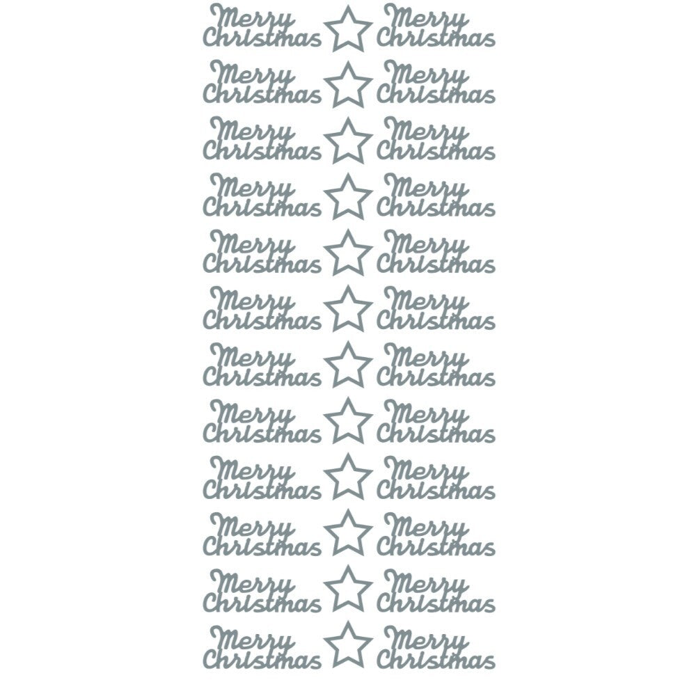 Merry Christmas Happy Christmas Peel Off Sticker Card Making Craft Stickers - Merry Christmas Silver