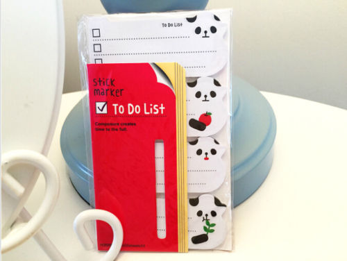To Do List Sticky Index Tab Notes Memo Cat Dog Panda Rabbit Adhesive Pad Label - Panda