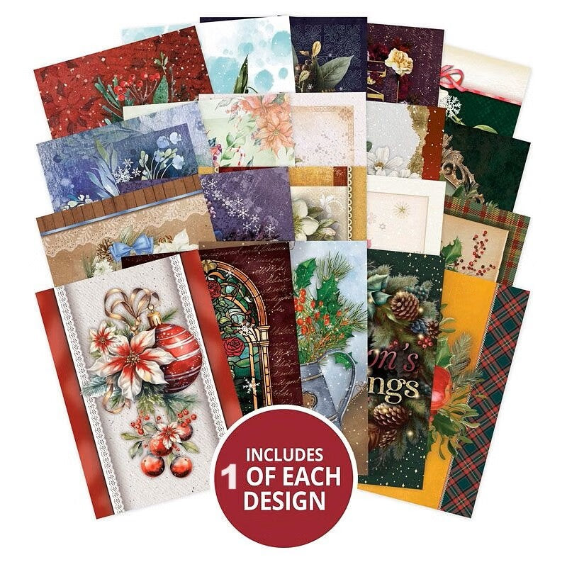 Hunkydory Little Books 20/24/25 Pack - Christmas Birthday Card Making Scrapbook - Festive Florals