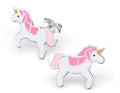 925 Sterling Silver White & Pink Magical Unicorn Stud Earrings & Gift Box #2