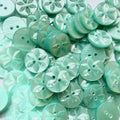 Star Buttons Round Star Pattern Baby Button - 11 Colours - 11.5mm, 14mm, 16mm - Aqua