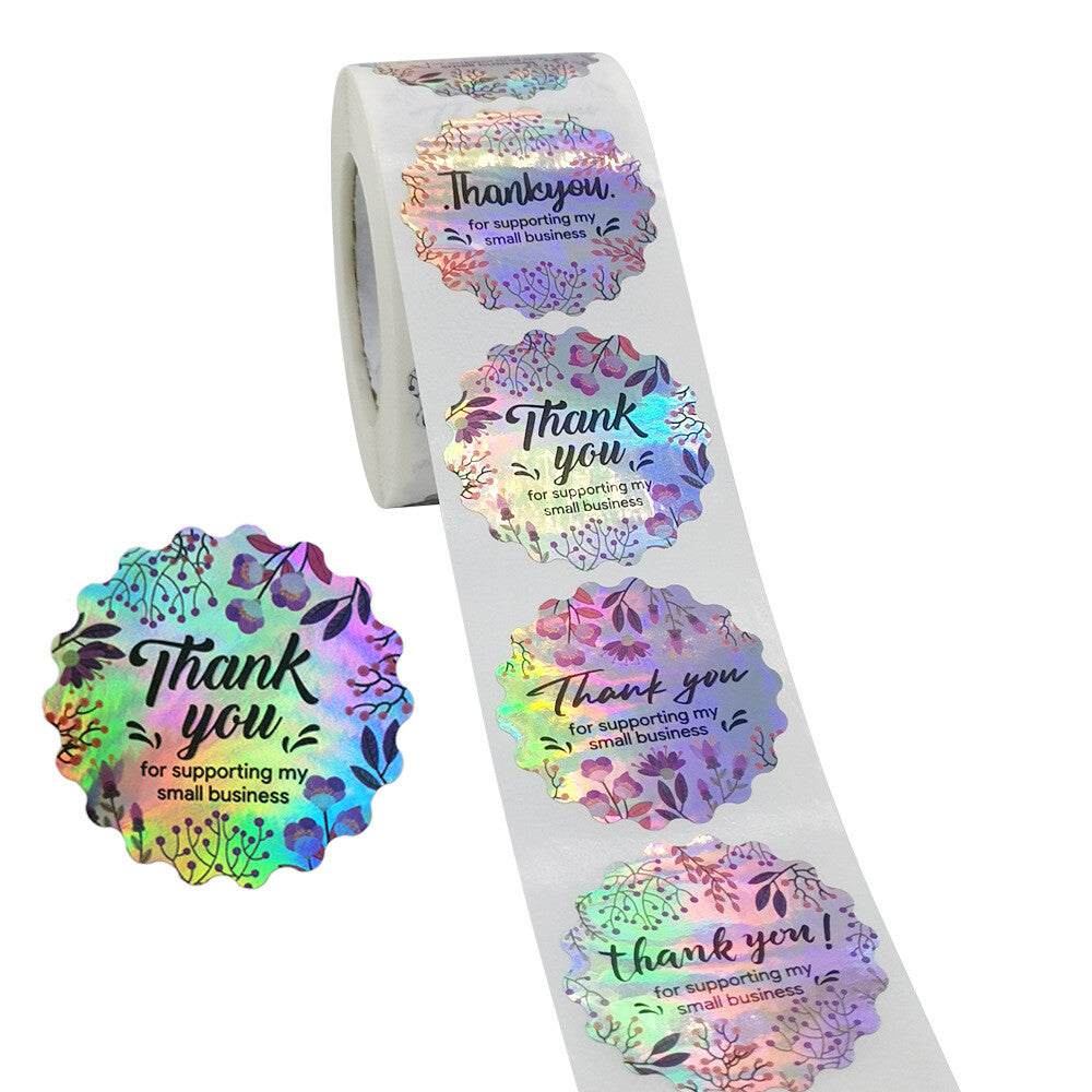 Thank You for Supporting my Business Hologram Labels Stickers Gift Sticker 3.8cm