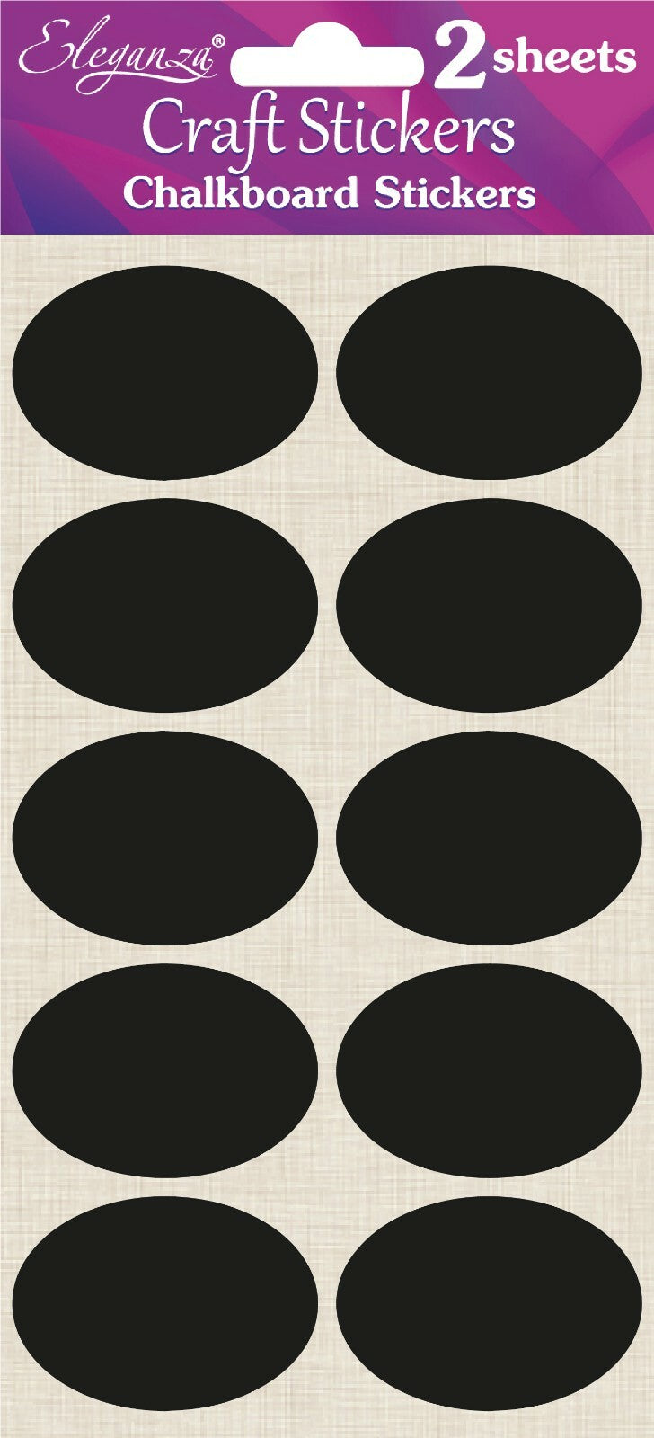 Self Adhesive Chalkboard Stickers Blackboard Labels Heart Rectangle Oval - Oval 35mm x 50mm - 20pcs