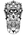 Large Waterproof Totem Eye of God Skull Mayan Temporary Tattoo