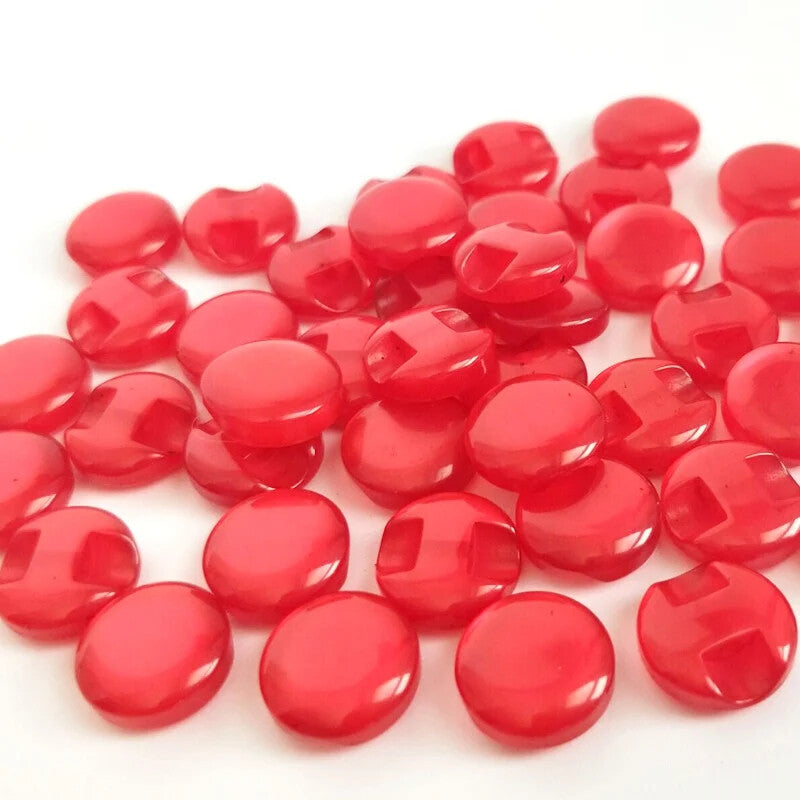 12mm / 1.2cm Buttons - 12 colours - Baby Knitting Clothing Knit Button Flatback - Red