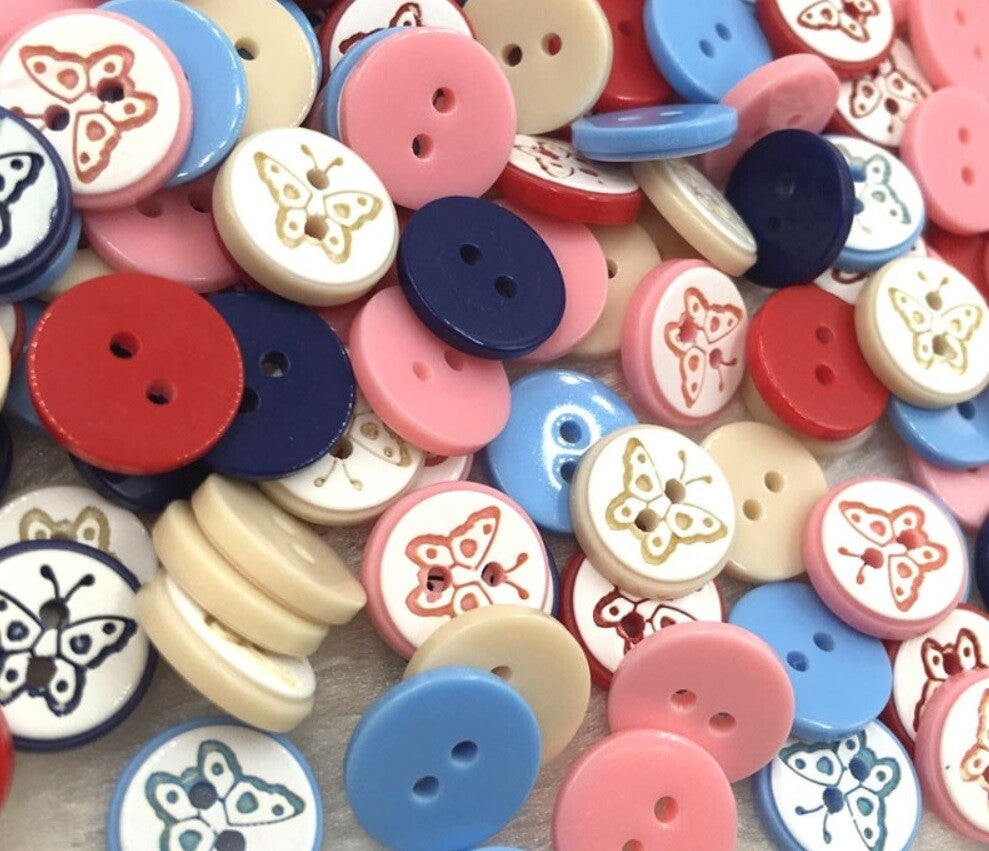 Butterfly Buttons Craft Customise Clothing Sewing Scrapbook Knitting Garment - Round Resin Butterfly Buttons