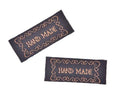 Fabric Labels Hand Made Sew On Garment Clothing Craft DIY Tags Black Gold Brown - Black & Brown