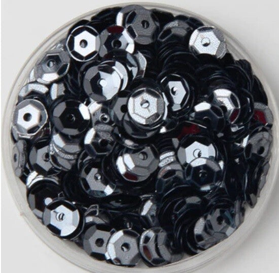 550 / 1200 Round 5mm Loose Sequin Sewing Trim Costume Sequins Craft - 36 COLOURS - Grey