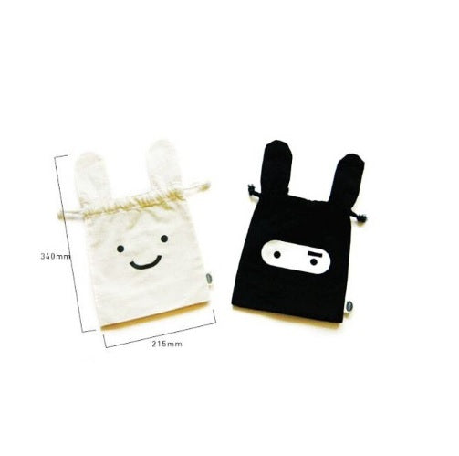 Bunny Rabbit Ninja Kawaii Small Storage Lunch Laundry Make Up Accessory Bag