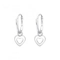 925 Sterling Silver Heart Hoop Earrings 1.2x12mm & Gift Box #1
