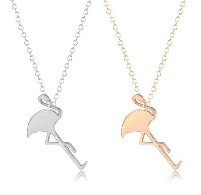 Flamingo Bohemian Boho Retro Kitsch Bird Pendant Necklace Jewellery