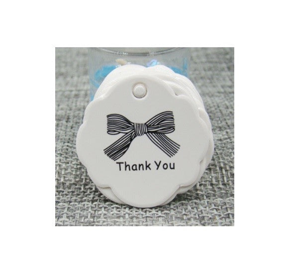 Craft Paper Tags 'Handmade with Love' & 'Thank You' Hand Made Mini Gift Tags - 1