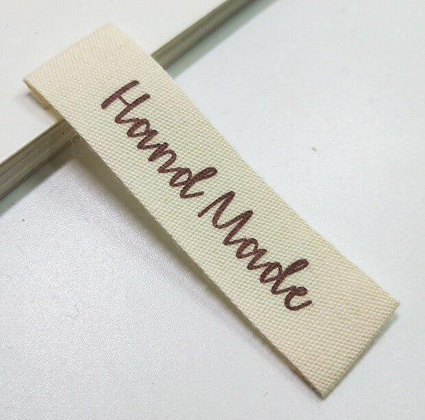 Cream Fabric Labels Hand Made Sew On Garment Clothing Craft DIY Tags 55x15mm #2 - 2