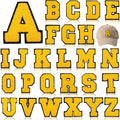 Yellow Varsity Chenille Patch Letter Patches Iron on Alphabet Letters 7cm
