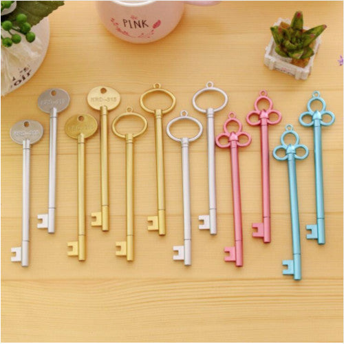 Metallic Key Pen Retro Pens Creative Office School Stationery Japan Gift